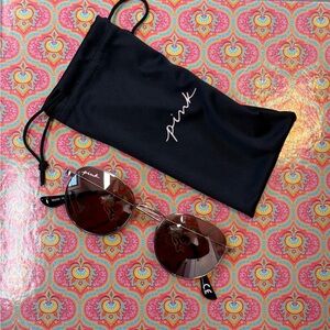 VS Pink Round Sunglasses with Case